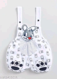 Cartoon girls top bottom set - White, 0-3 Month