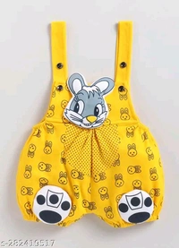 Cartoon girls top bottom set - Yellow, 9-12 Month