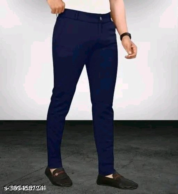 Elegant Trendy Men Trousers - Navy Blue, 30