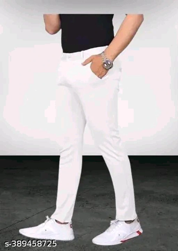 Elegant Trendy Men Trousers - White, 40