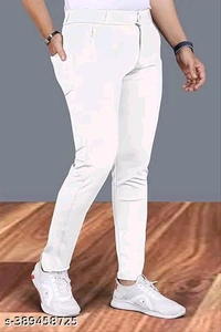 Elegant Trendy Men Trousers - White, 40