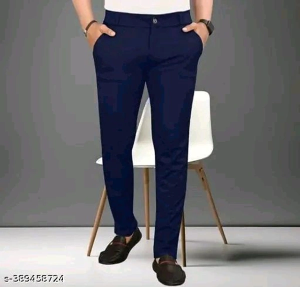 Elegant Trendy Men Trousers - Navy Blue, 40