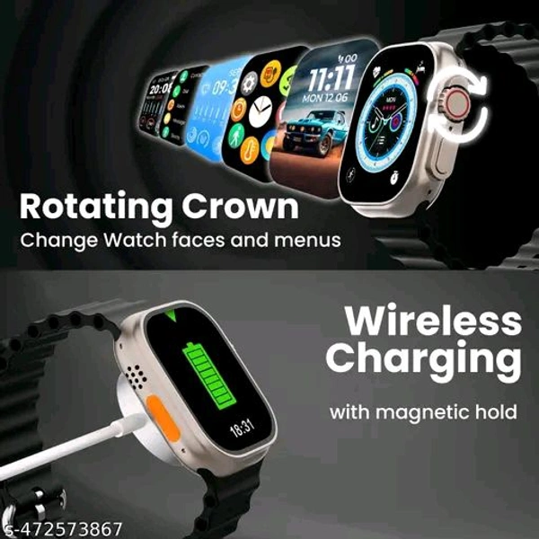T800 Ultra Smart Watch  - Black, Free Size