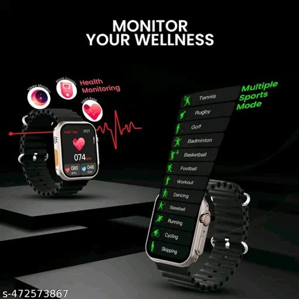 T800 Ultra Smart Watch  - Black, Free Size