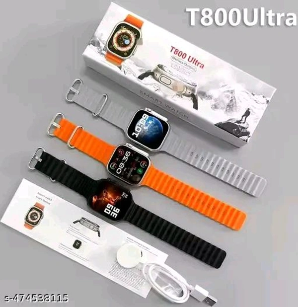 T800 AMOLED DISPLAY SMART WATCH  - Black, Free Size