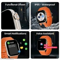 T800 AMOLED DISPLAY SMART WATCH  - Black, Free Size