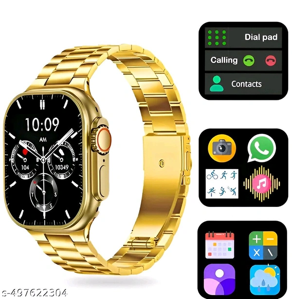 T800 Golden Super Smart Watch  - Gold, Free Size