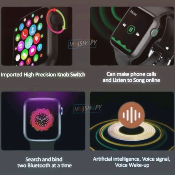 Smart Watch T 500 Touch Screen  - Black, Free Size