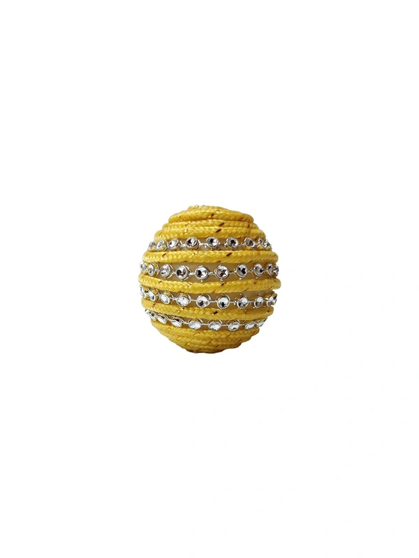 Diamond Ball With Golden Strip (Pack Of 25) - Tan, 32 mm (Diameter)