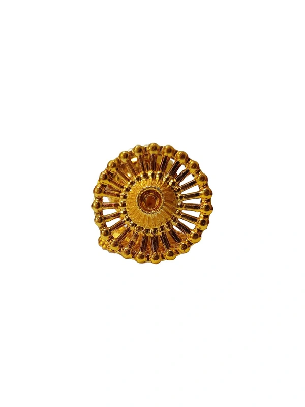 Ashok Chakra Shaped Beads (200 Grams) - Gold, 5 cm