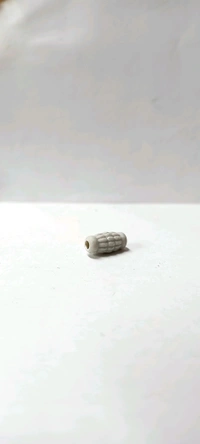 Dholak Shaped Beads (200 Grams) - Gray, 1.5 cm
