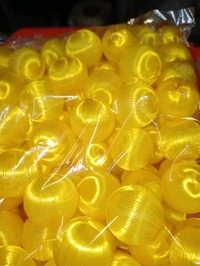 Resham Ball (Pack Of 25) - Laser Lemon, 18 mm (Diameter)