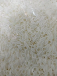 Elaichi Shaped Beads (200 Grams) - White, 1.5 cm