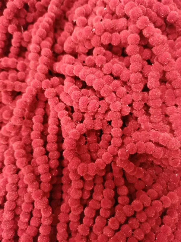 Premium Finished Velvet Lari  - Red