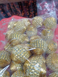 Diamond Ball Designed (Pack Of 25) - Big, Gold