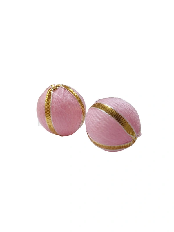 Woolen Ball With Golden Strip (Pack Of 25) - Lavender Rose, Small