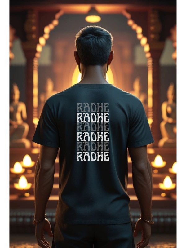 "Radhe Radhe" T-Shirt | Feel the Divine Love of Shri Radha - S, White