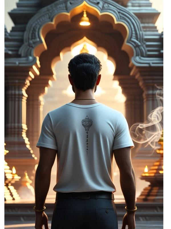 "Lord Hanuman's Gada T-Shirt" Carry the Strength of Bajrang Bali!  - S