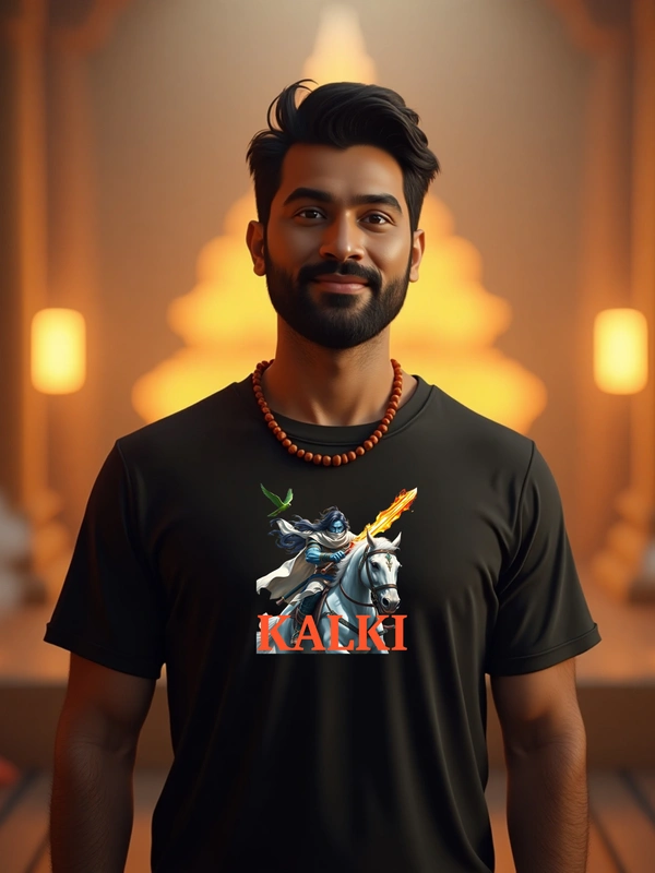 "Dharma Tees – Kalki Edition" | The Warrior of the Future - M, White
