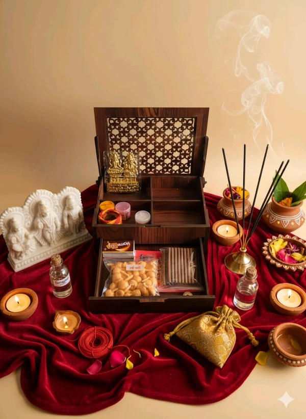 Bhakti on the Go – Portable Wooden Mandir Box( Second Design )