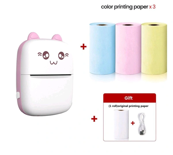 Bear-Themed Portable Thermal Printer