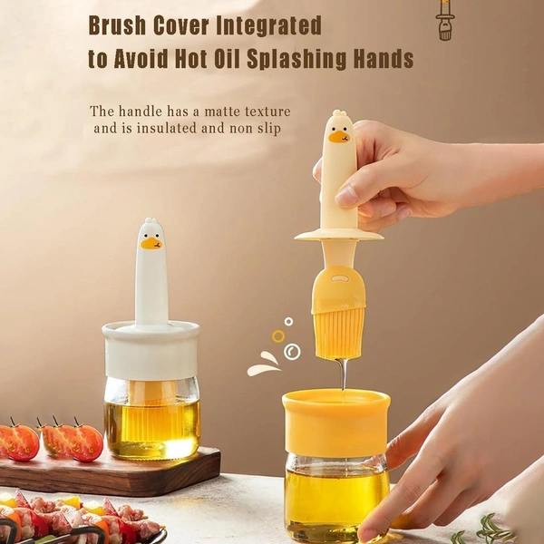 2-in-1 Oil Dispenser Bottle with cute Silicone Basting Brush - BX10107