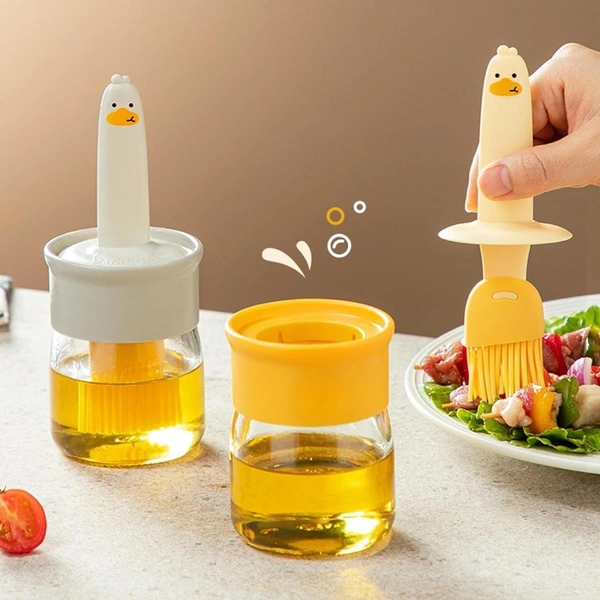 2-in-1 Oil Dispenser Bottle with cute Silicone Basting Brush - BX10107