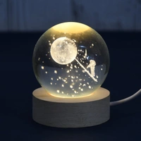 3D Crystal Ball Lamp with Base – Elegant Night Light & Home Décor BX13837