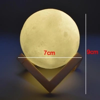 3D Power Moon Lamp with Touch Control – One-Color LED Night Light BX6031