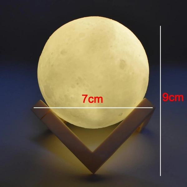 3D Power Moon Lamp with Touch Control – One-Color LED Night Light BX6031