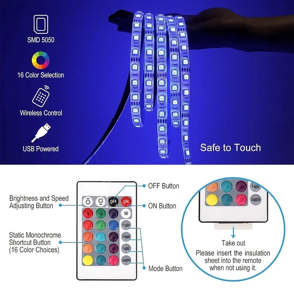3M RGB LED Strip Lights, LED Mood Lights (1 Set) BX13460