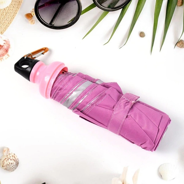 4 Fold Foldable Bottle Summer Umbrella for On-the-Go (1 Pc / Mix Color) BX15149