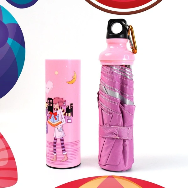 4 Fold Foldable Bottle Summer Umbrella for On-the-Go (1 Pc / Mix Color) BX15149