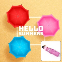 4 Fold Foldable Bottle Summer Umbrella for On-the-Go (1 Pc / Mix Color) BX15149