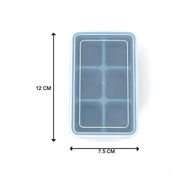 6-Grid Silicone Ice Tray – Flexible & Durable Ice Cube Mold for Kitchen Use (Pack of 2) BX8242
