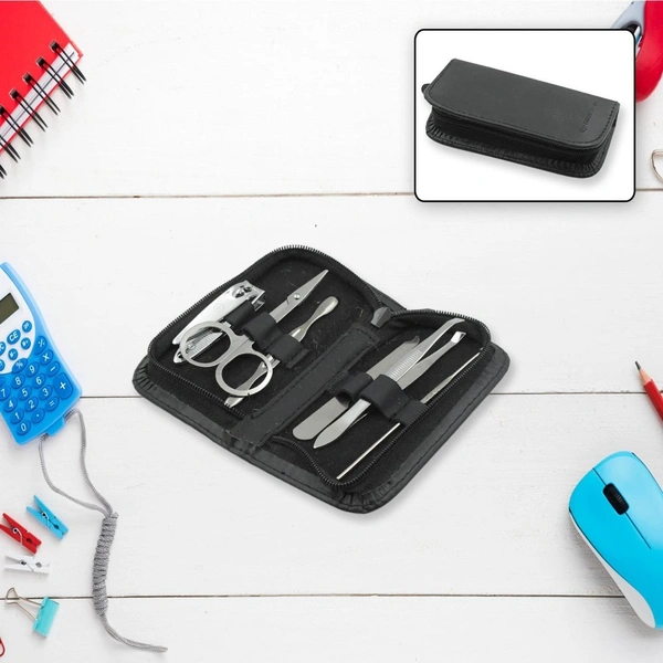 6-Piece Nail Clippers Kit with Travel Case: Professional Manicure Set, Stainless Steel BX6843