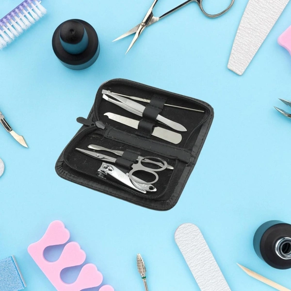 6-Piece Nail Clippers Kit with Travel Case: Professional Manicure Set, Stainless Steel BX6843