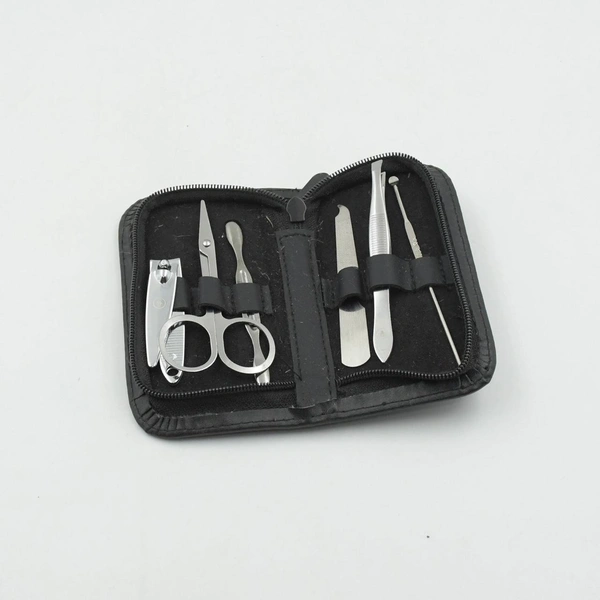 6-Piece Nail Clippers Kit with Travel Case: Professional Manicure Set, Stainless Steel BX6843