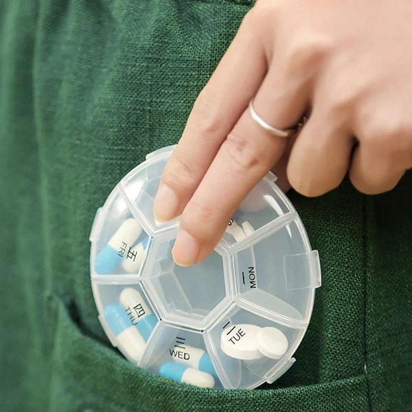 7-Sided Portable Pill Box Medicine Planner Small case BX13990