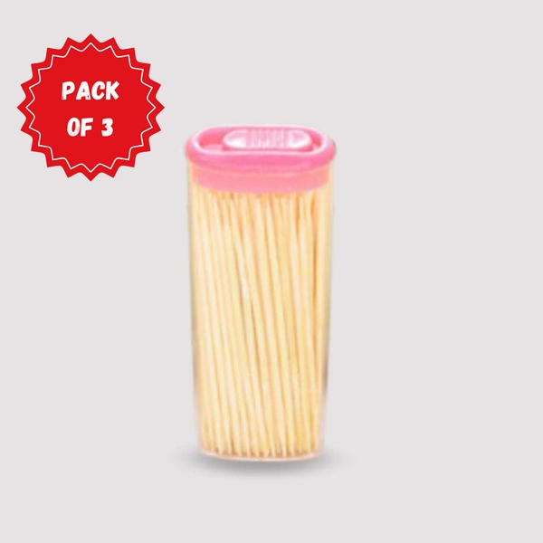 Bamboo Toothpicks with Dispenser Box (Pack of 3) BX1095