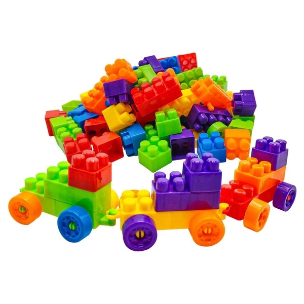 Blocks Set for Kids, Play Fun and Learning Blocks for Kids Games for Children Block Game Puzzles Set Boys, Children (Multicolor, 60 Bricks Blocks) BX8094
