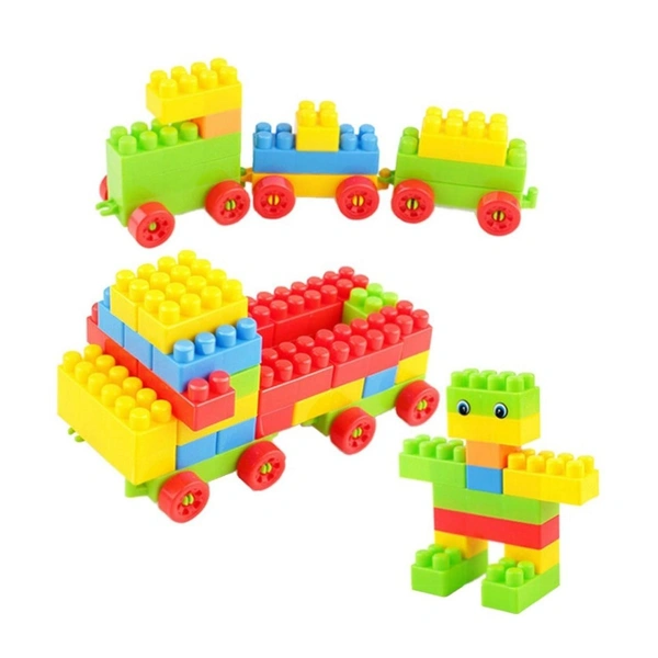 Blocks Set for Kids, Play Fun and Learning Blocks for Kids Games for Children Block Game Puzzles Set Boys, Children (Multicolor, 60 Bricks Blocks) BX8094