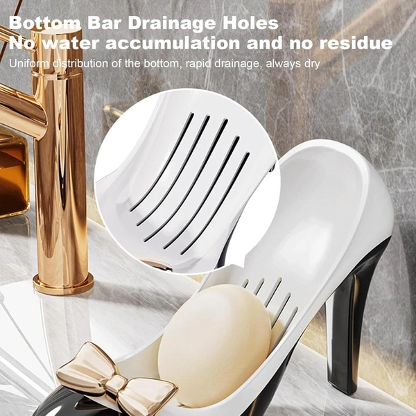 Creative High Heels Soap Box – Self-Draining Suction Cup Soap Holder for Bathroom and Kitchen BX18835