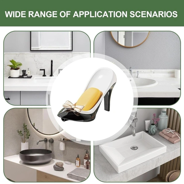 Creative High Heels Soap Box – Self-Draining Suction Cup Soap Holder for Bathroom and Kitchen BX18835