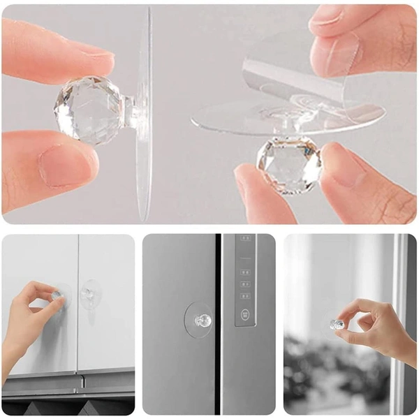 Crystal Clear Adhesive Cabinet Knob – Elegant & Functional (Pack of 3) BX17798