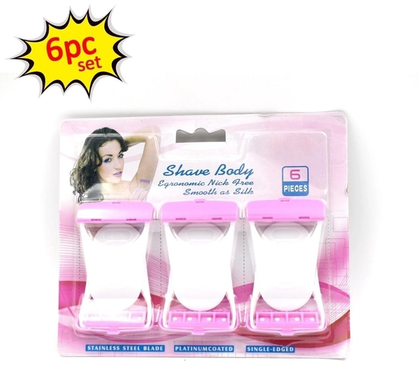 Disposable Body Skin Hair Removal Razor for Women Pack of 6 BX1236