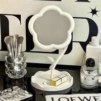 Flower-Shaped Makeup Mirror, Rotatable Makeup Mirror with Tray Table Vanity BX15256