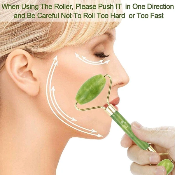 Gua Sha Stone & Anti-Aging Jade Roller Massager for Glowing Skin – Face Massage & Skincare Set BX0318