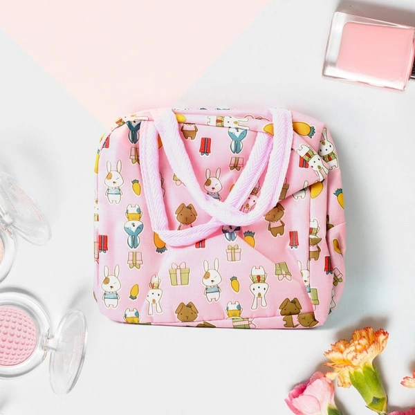 Insulated Lunch Bag for Women & Men – Reusable with Zipper (1 Pc, Mix Color) BX18578
