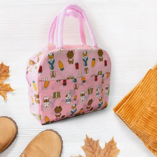 Insulated Lunch Bag for Women & Men – Reusable with Zipper (1 Pc, Mix Color) BX18578